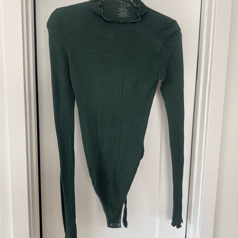 Free People Dark Green Bodysuit